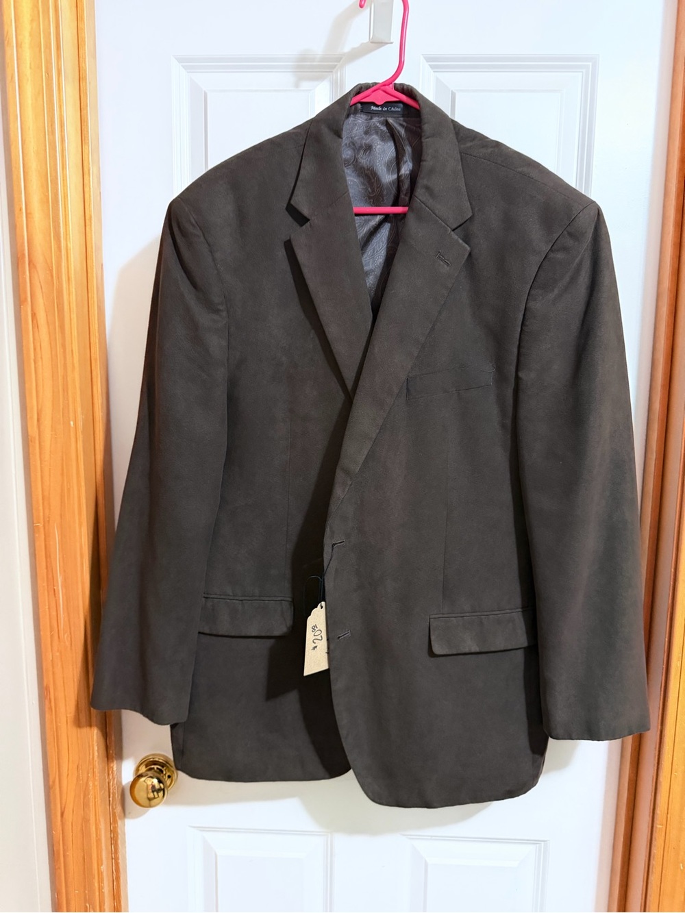 Chaps Dark Brown Suede Sport Coat Blazer